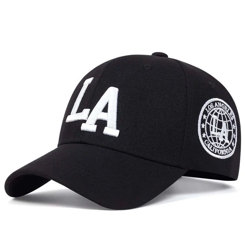 Unisex LA Letter Embroidery Snapback Baseball Caps Spring and Autumn Outdoor Adjustable Casual Hats Sunscreen Hat