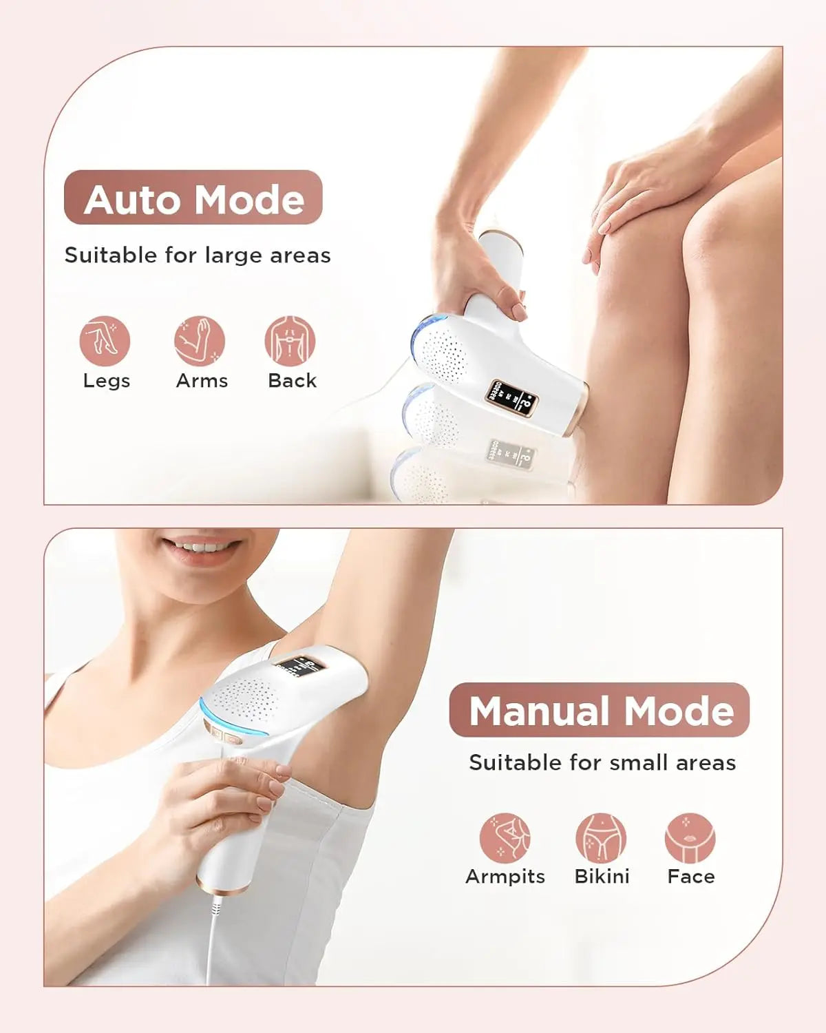 IPL Hair Removal Laser Device 999900 Flashes Auto Manual Dual Mode for Men Women Facial Bikini Hair Laser in 4 Weeks Home Use