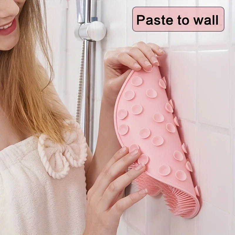 Exfoliating Foot Brush and Back Scrubber Anti-Slip Suction Cup - Deep Cleansing and Exfoliating Tool for Body Dirt Removal