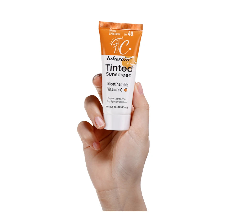 Vitamin C Tinted Sunscreen With SPF 40 Hydrating Mineral Sunscreen With Zinc Oxide & Titanium UV Protectio Dioxide Healthy Glow