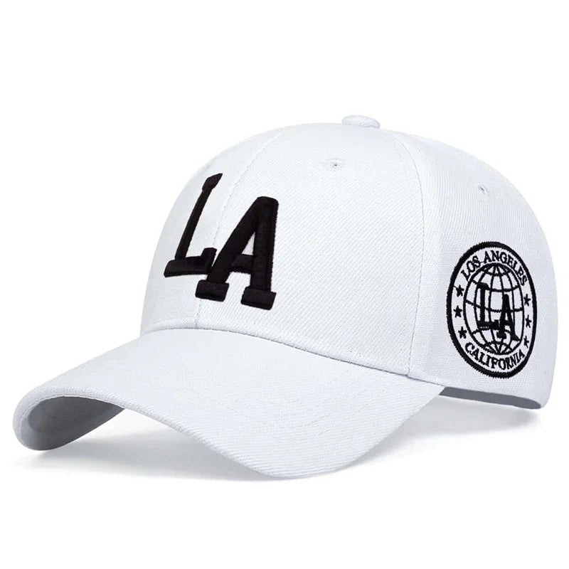 Unisex LA Letter Embroidery Snapback Baseball Caps Spring and Autumn Outdoor Adjustable Casual Hats Sunscreen Hat