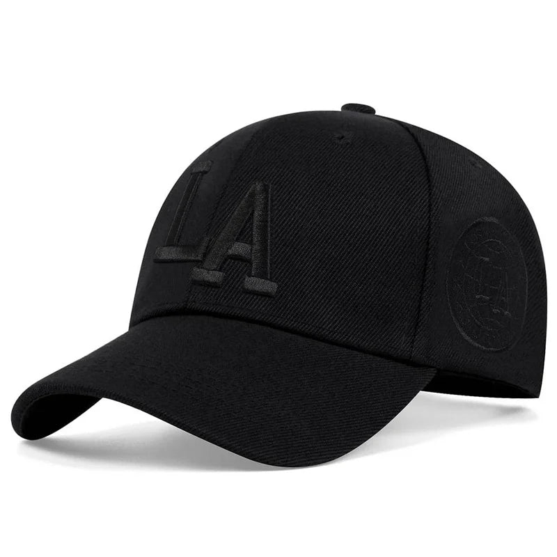 Unisex LA Letter Embroidery Snapback Baseball Caps Spring and Autumn Outdoor Adjustable Casual Hats Sunscreen Hat