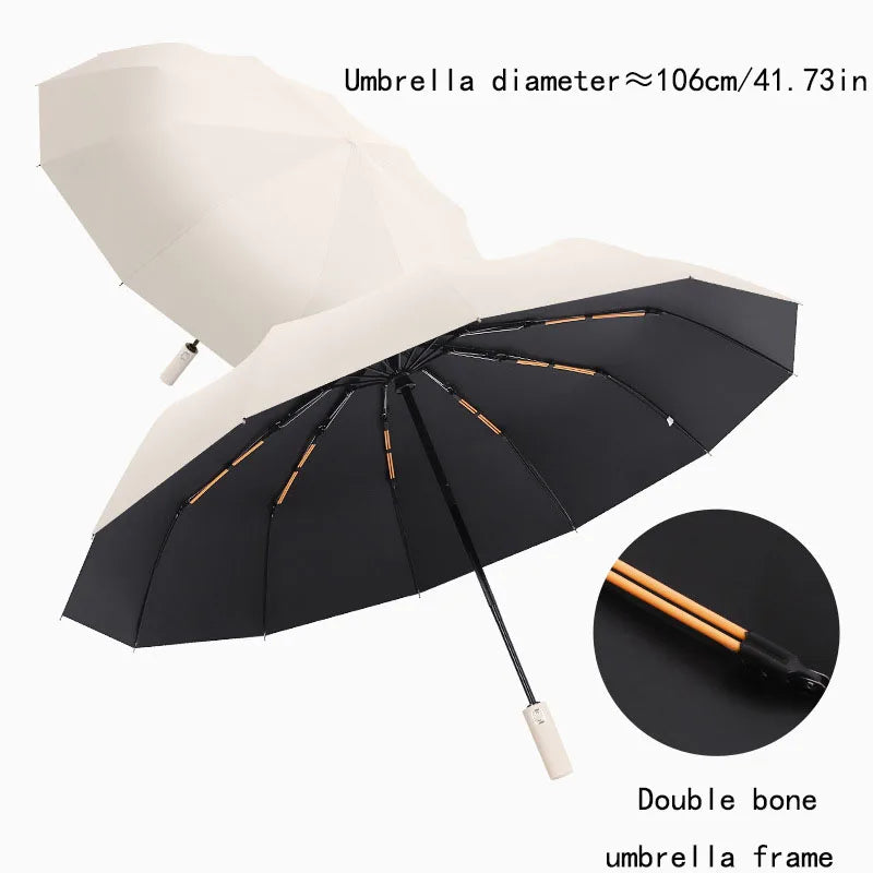 Reinforced 24-Bone Umbrella, Men's Business Strong And Durable Wind-resistant Umbrella, Anti-UV Sunscreen Umbrella Women's Sunny