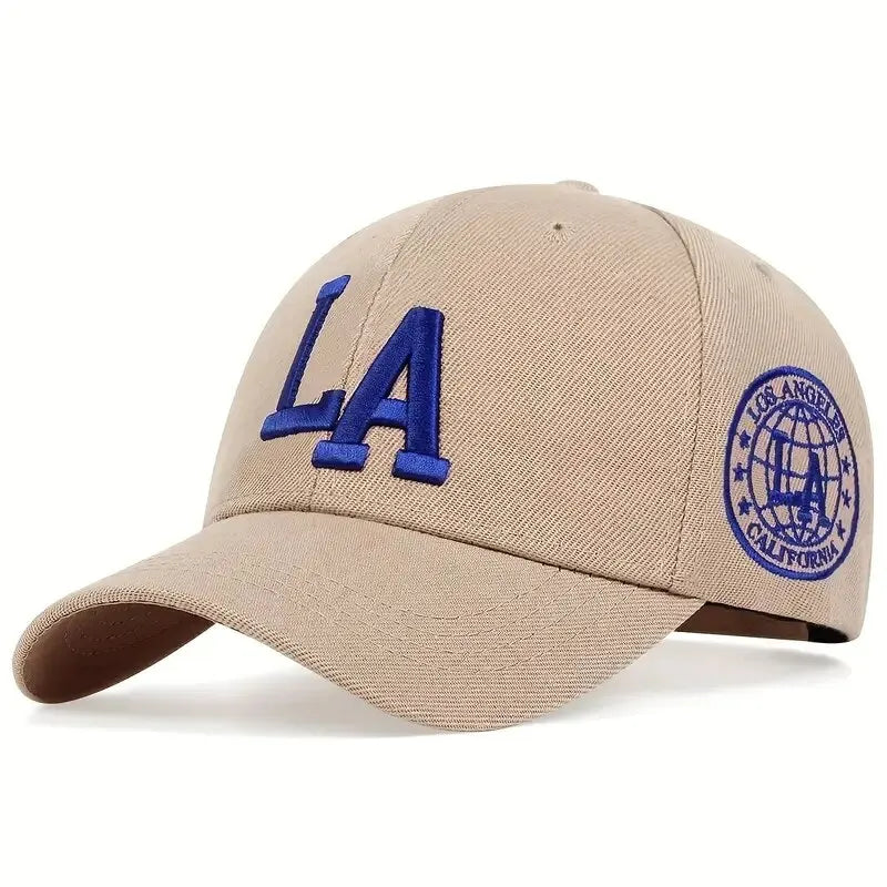 Unisex LA Letter Embroidery Snapback Baseball Caps Spring and Autumn Outdoor Adjustable Casual Hats Sunscreen Hat