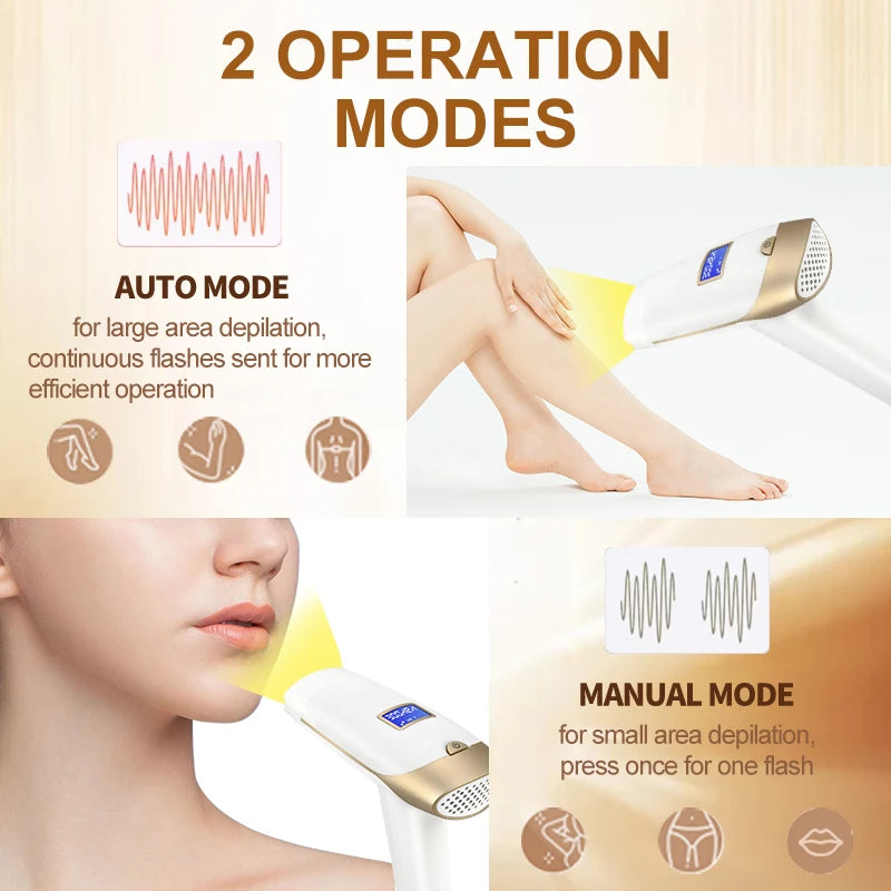 Updated Laser Hair Removal 2in1 Replaceable Lamp Rejuvenation Permanent Painless Hair Removal Bikini Trimmer IPL Epilator Device