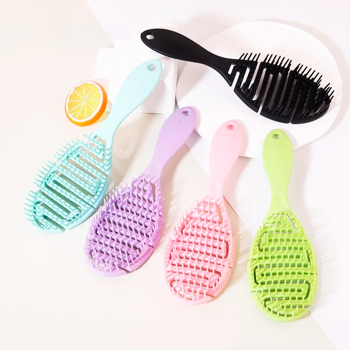 Scalp Massage Hair Brush Hollow Anti static Wet Hair Drying Hair Dryer Hair Brush Styling Tool Special for real hair wigs