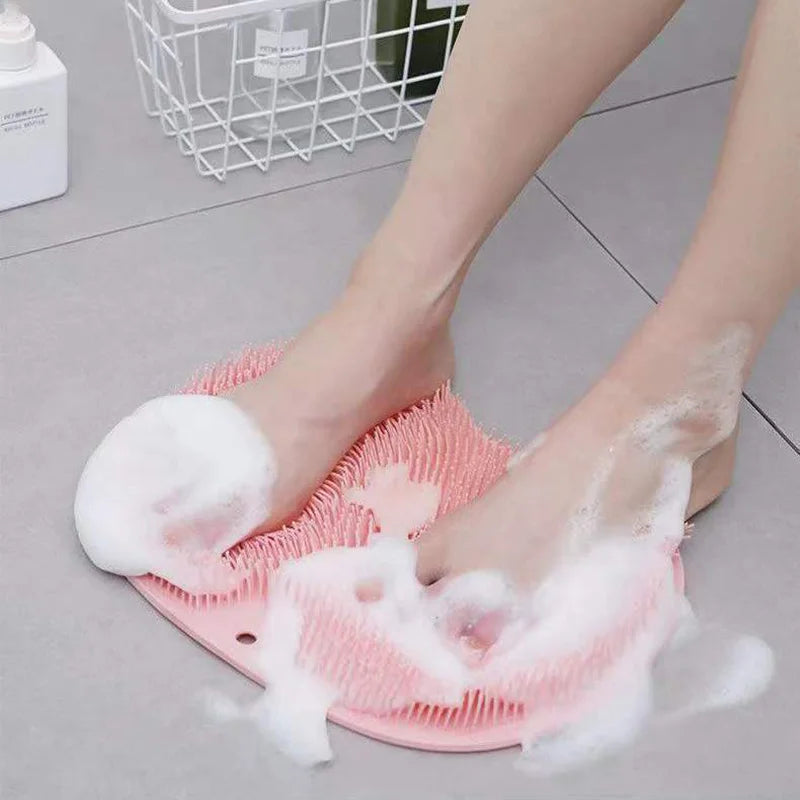 Exfoliating Foot Brush and Back Scrubber Anti-Slip Suction Cup - Deep Cleansing and Exfoliating Tool for Body Dirt Removal