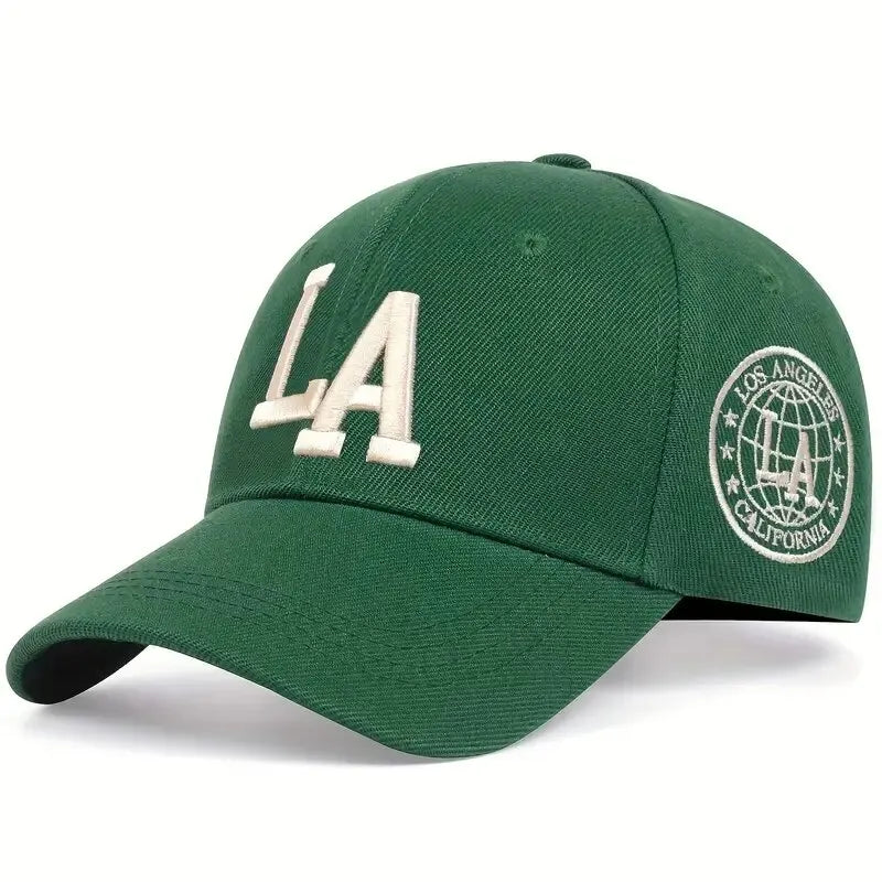 Unisex LA Letter Embroidery Snapback Baseball Caps Spring and Autumn Outdoor Adjustable Casual Hats Sunscreen Hat