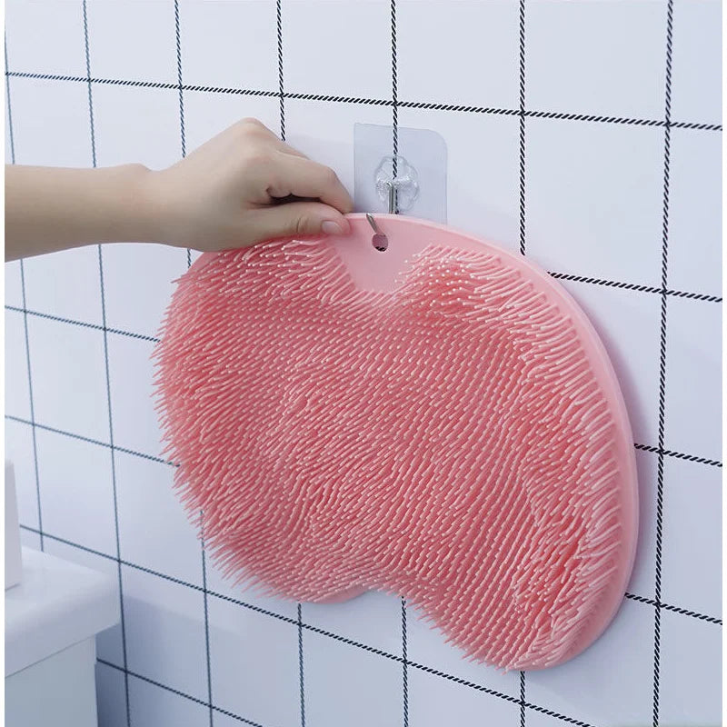 Exfoliating Foot Brush and Back Scrubber Anti-Slip Suction Cup - Deep Cleansing and Exfoliating Tool for Body Dirt Removal